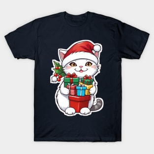 Cat christmas and gift christmas T-Shirt